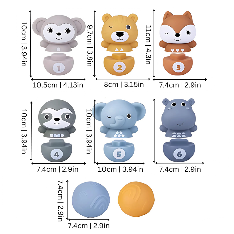 Colorful Stackable Animal Blocks