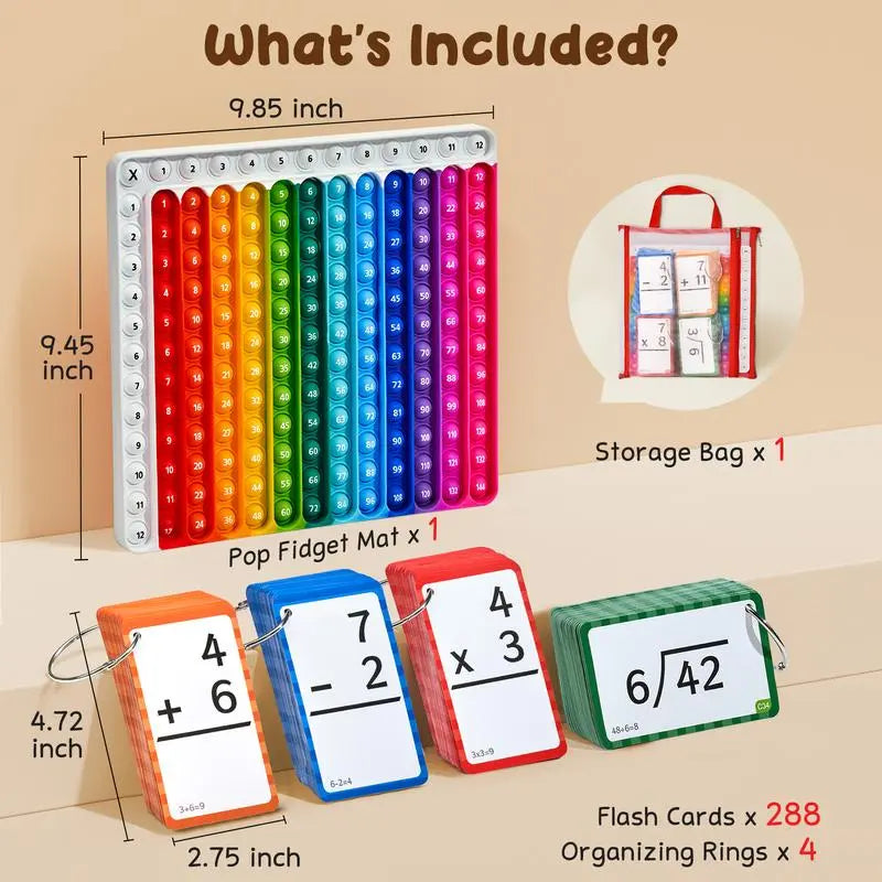 Fun Math Puzzle Cards with Pop It Feature