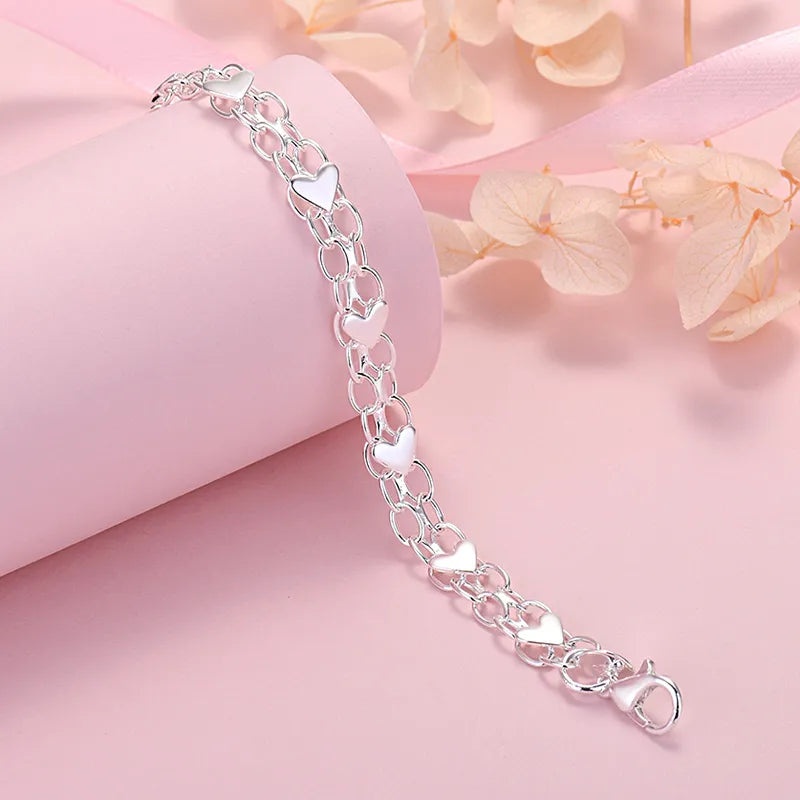 Classic Sterling Silver Heart Bangle
