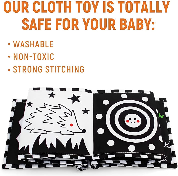 Soft Baby Book with High Contrast Colors and Safe Mirror