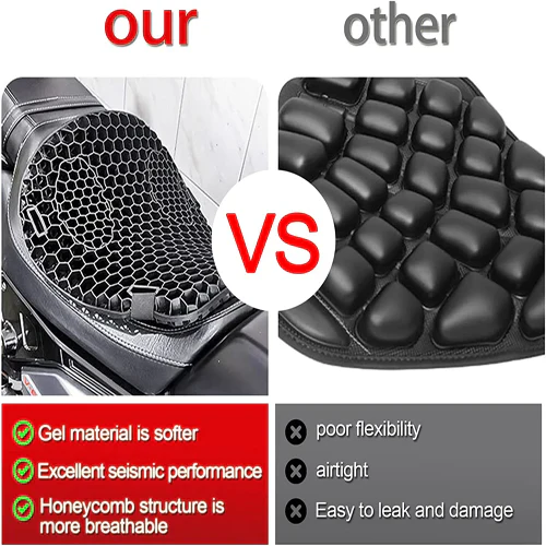 Comfortable Motorcycle Gel Seat Cushion | Soft & Grippy