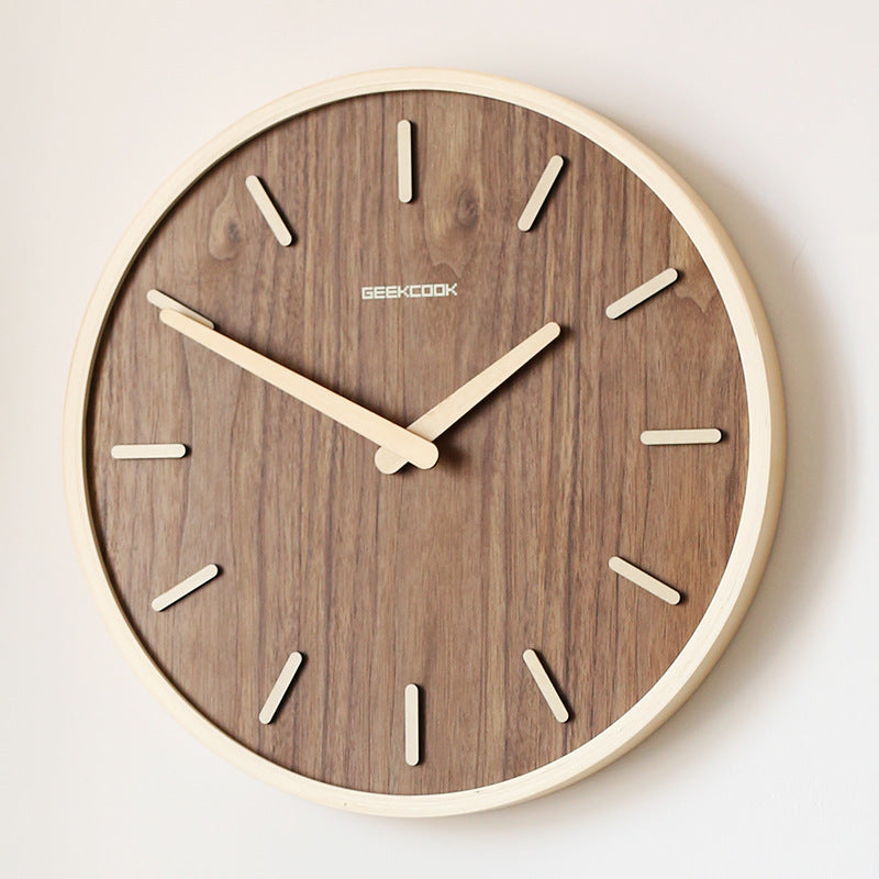 Simple Silent Wood Wall Clock 12 Inch