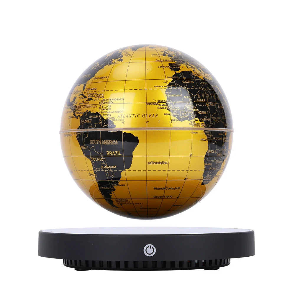 Floating Globe Desk Lamp with LED Clock Base