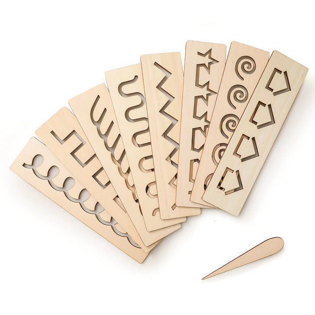 Wooden Alphabet Tracing Templates for Kids