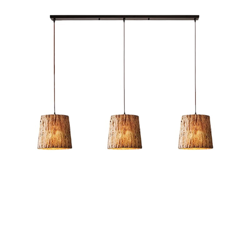 Rustic Wood Hanging Light with Earthy Design