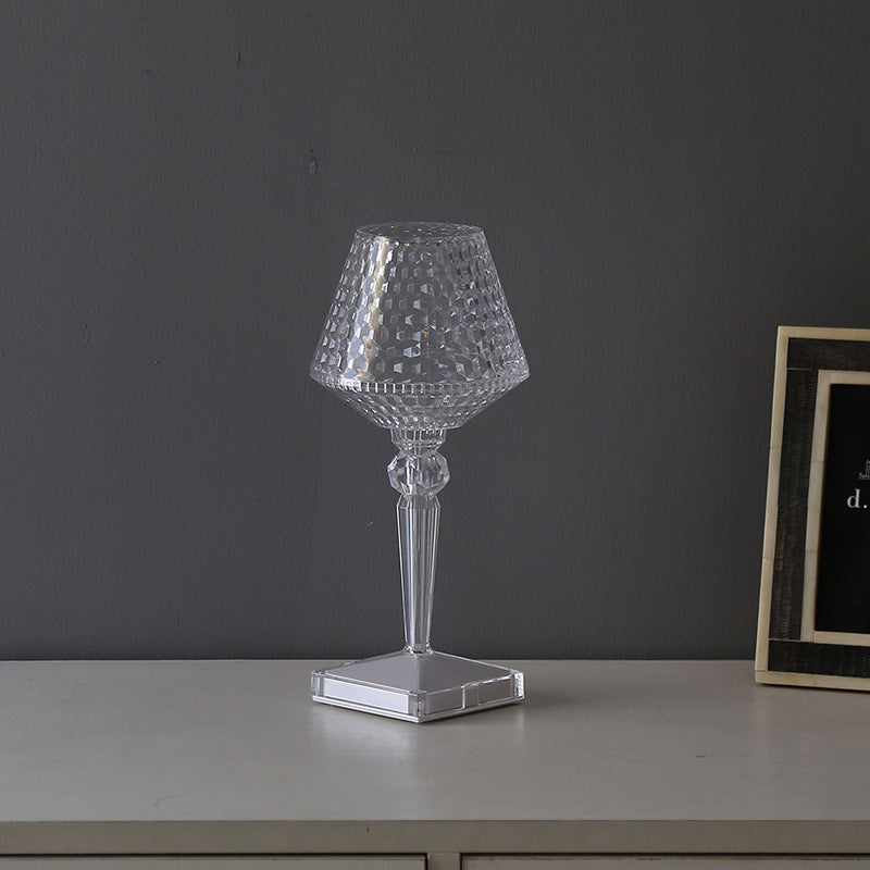 Elegant Crystal Desk Lamp with USB Charger