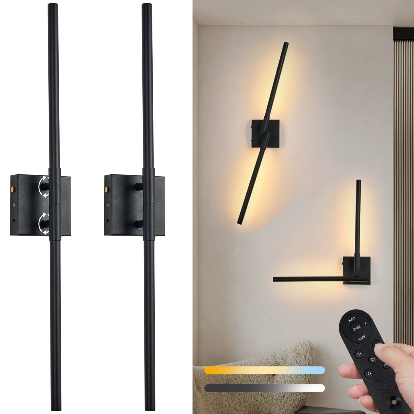 Smart LED Dimmable Plug in Wall Lamp
