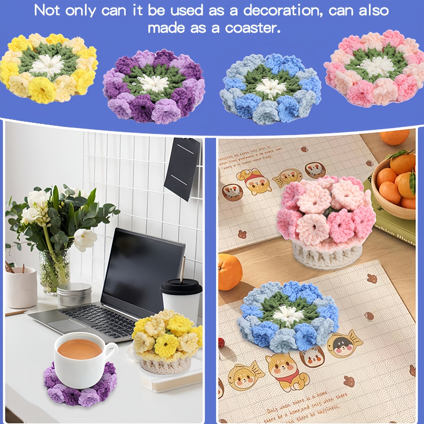 Colorful Floral Coasters Set