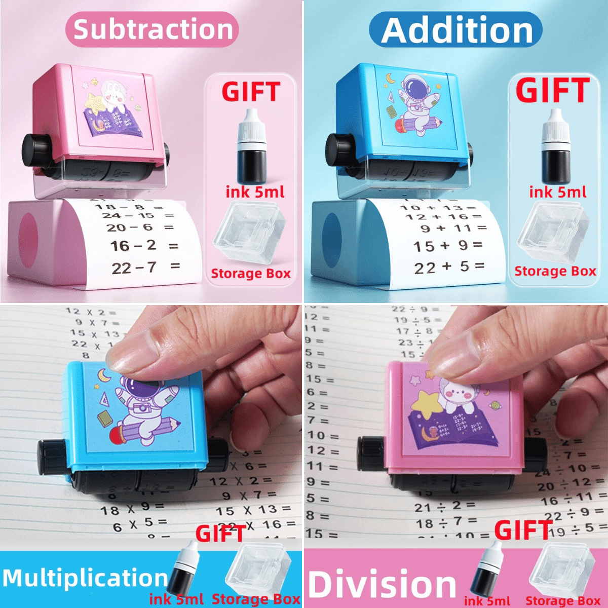 Fun Math Educational Stamp for Kids
