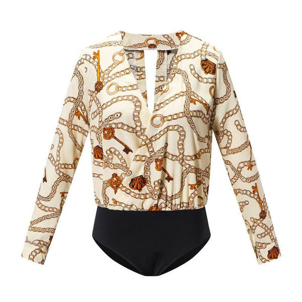 Retro Style Graphic Bodysuit