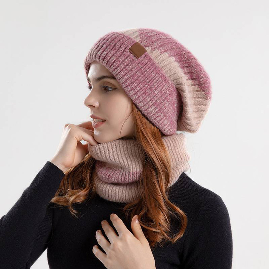 Warm Beanie and Scarf Set for Winter