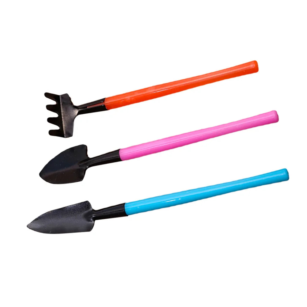 Compact 3-Piece Plant Care Tool Set with Trowel, Rake & Shovel