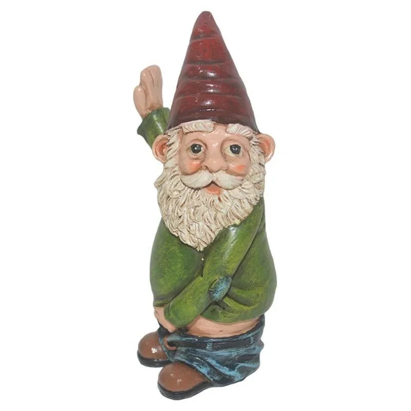 Fun Garden Gnome Statue with White Beard