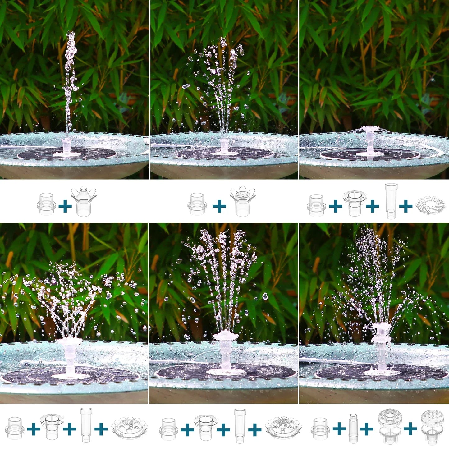 Solar Powered Fountain Pump Kit 6.5W with LED Light