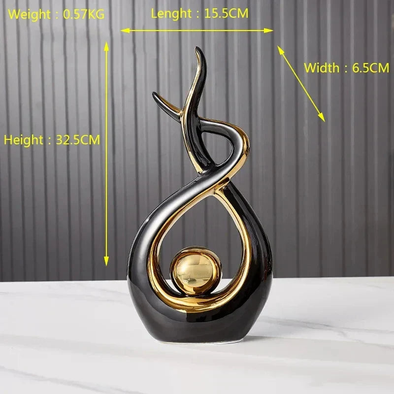 Minimalist Ceramic Decor Figure for Home Office