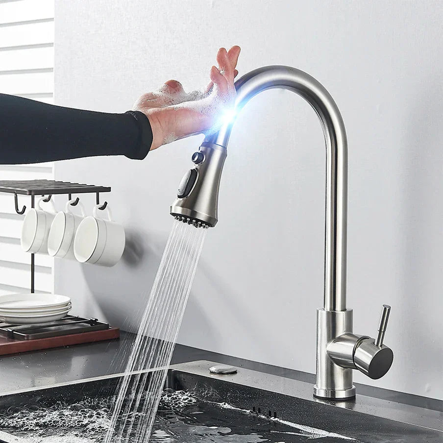 Modern Hands-Free Kitchen Faucet with Sensor Tap
