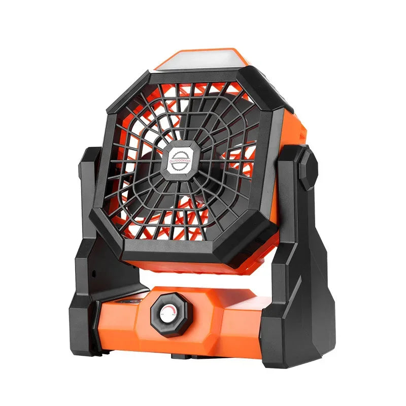 Portable Outdoor Fan with LED Light & USB Charging
