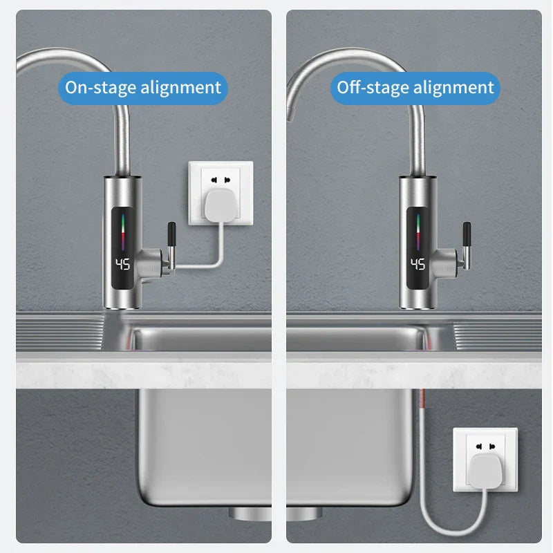 Instant Hot Water Faucet, 3000W Stainless Steel Kitchen Tap