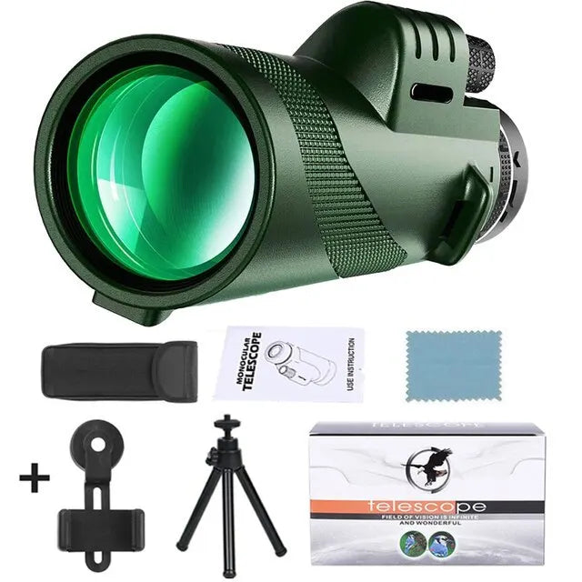 Compact 80x100 HD Zoom Monocular Telescope
