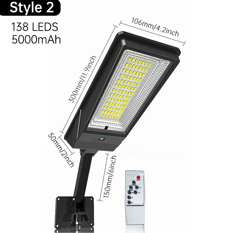 Bright Solar Powered Street Light with 138 LEDs