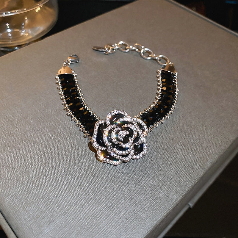 Dark Rose Crystal Pendant Necklace