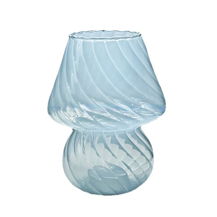 Scandinavian Blue Stripe Glass Vase