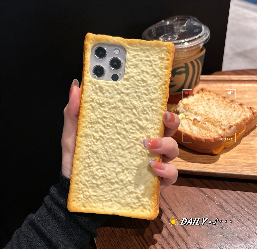 Cute 3D Toast Pattern Phone Cover