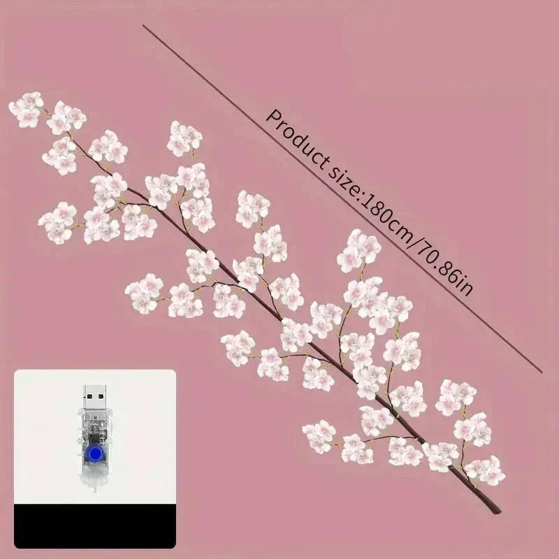 Pink Floral String LED Fairy Lights