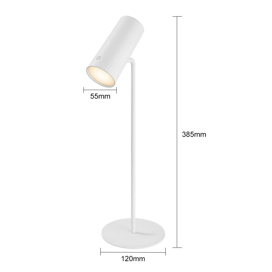 Compact LED Desk Lamp with USB Rechargeable Touch Control