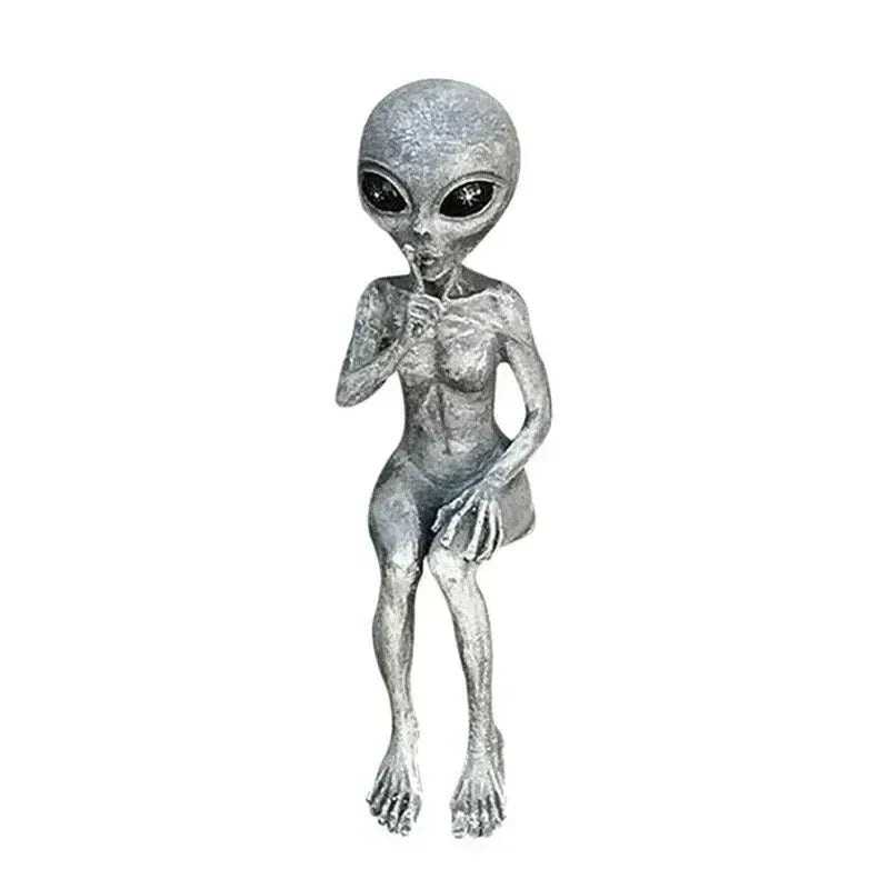Colorful Alien Garden Statue UFO Decor Figurine