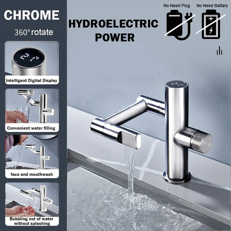 Stylish Automatic Rotating Waterfall Kitchen Faucet
