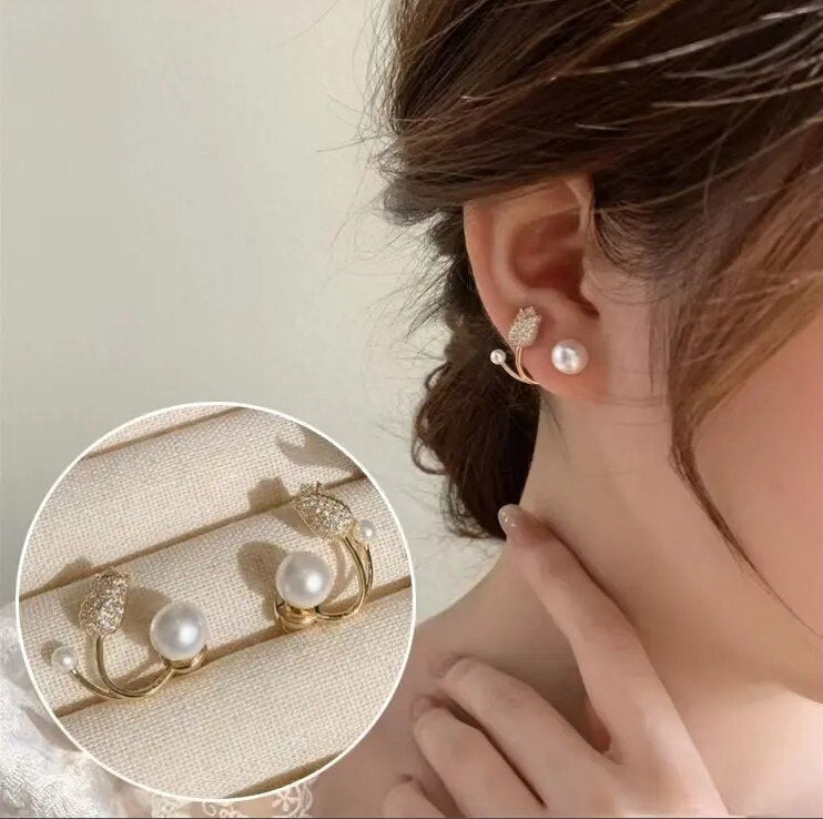 Pretty Floral Heart Drop Earrings