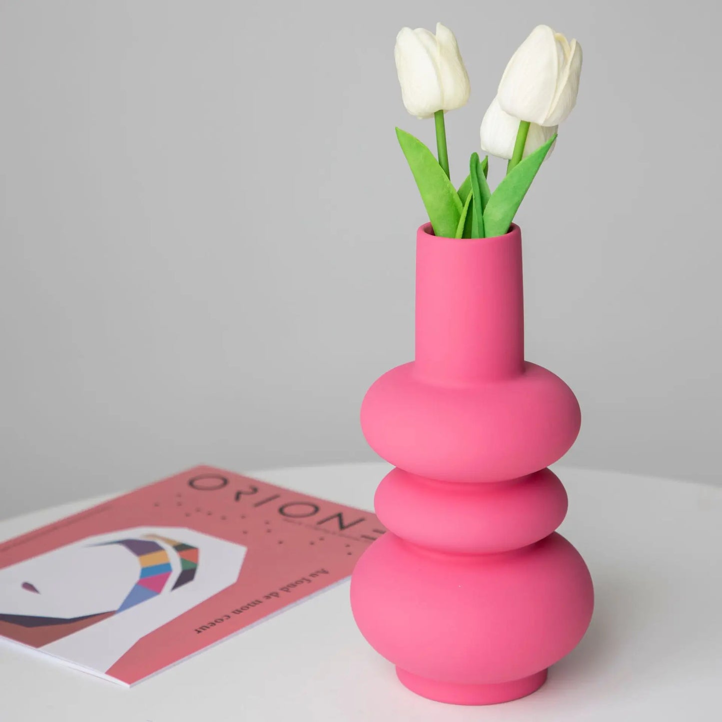 Bright Red Porcelain Flower Vase
