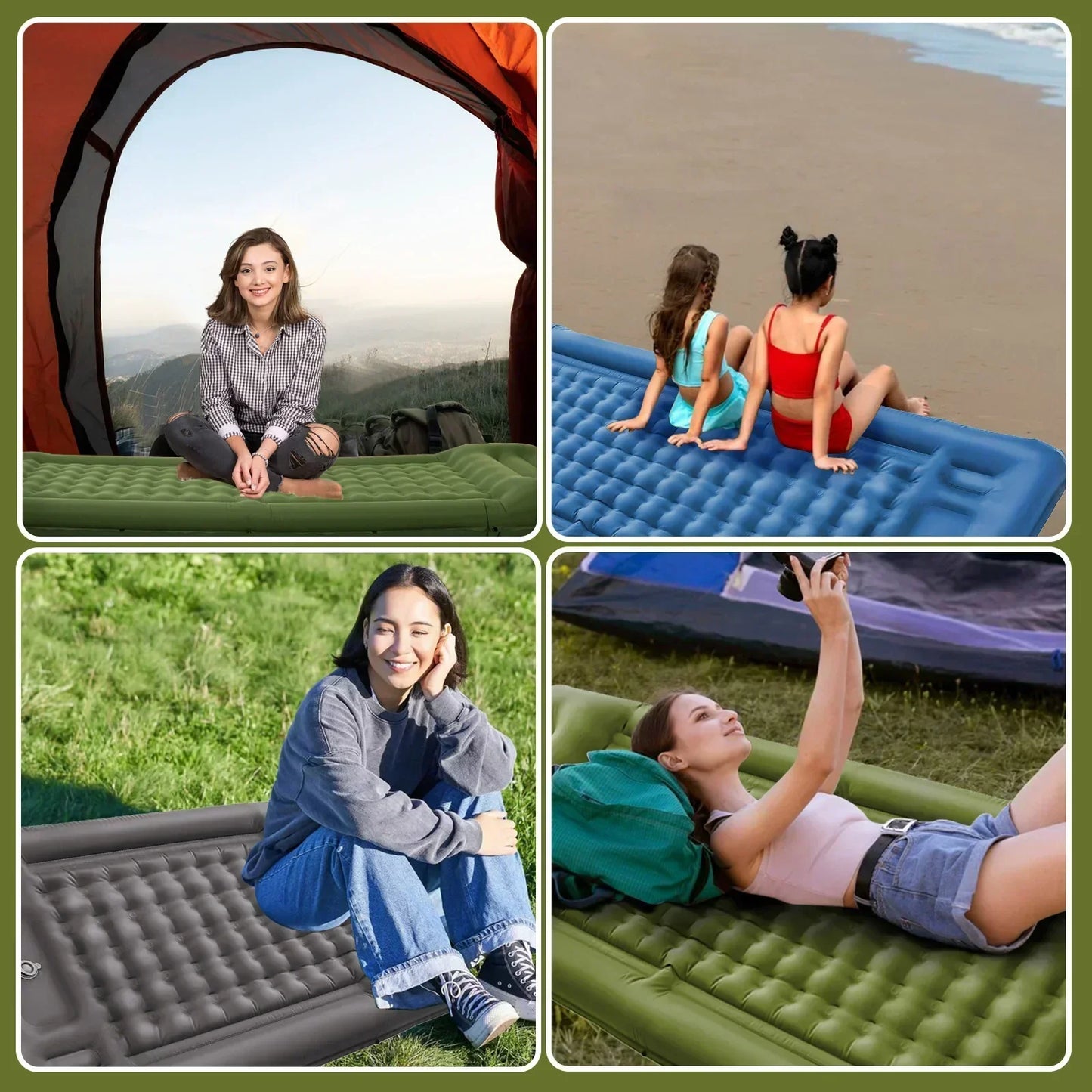 Lightweight Inflatable Camp Sleeping Mat with Foot Pump