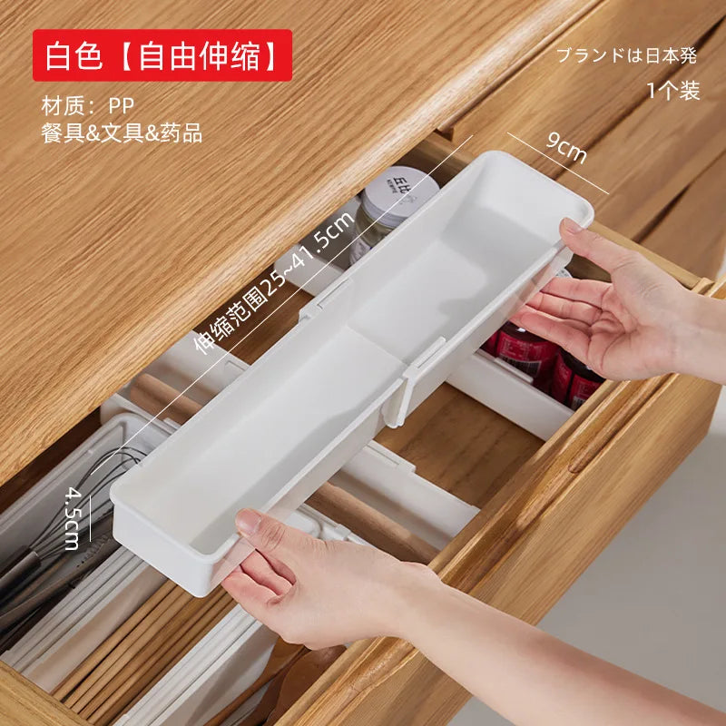 Collapsible Kitchen Utensil Tray Organizer White