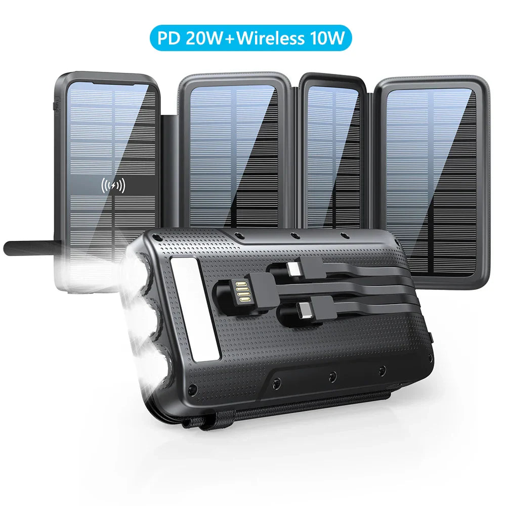 Portable Solar Charger 43800mAh Fast Charge Power Bank