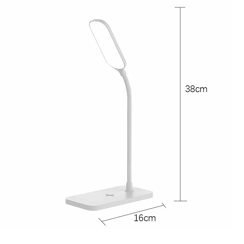 Stylish LED Desk Lamp with Wireless Charger & USB