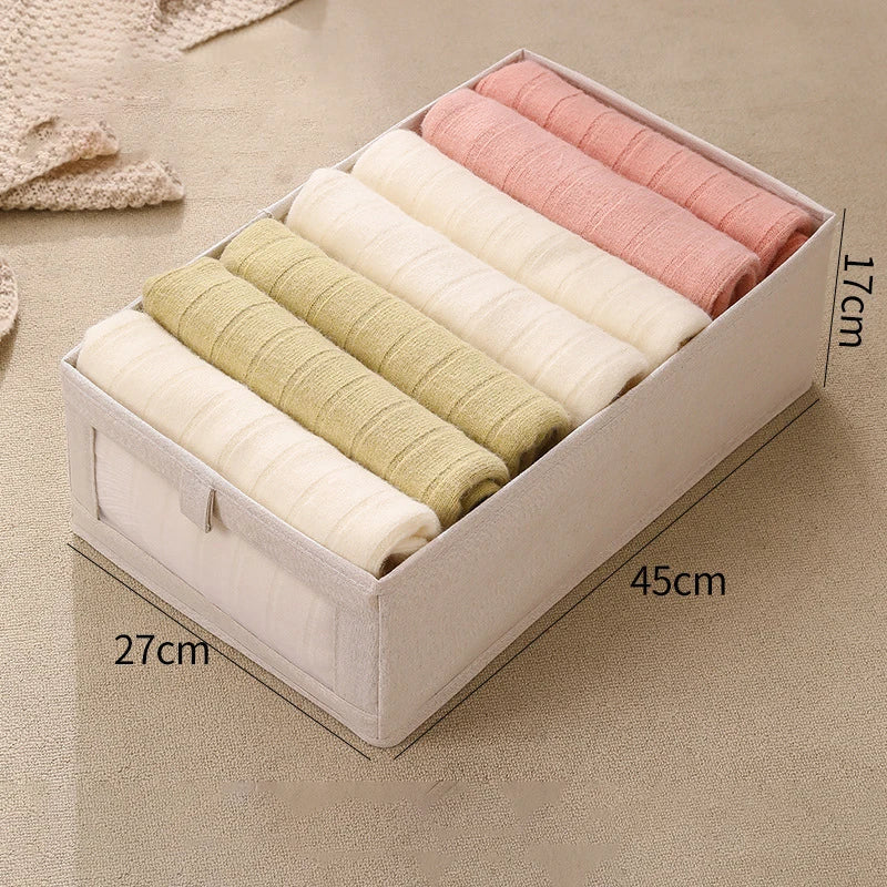 Collapsible Linen Dress Storage Box with Window