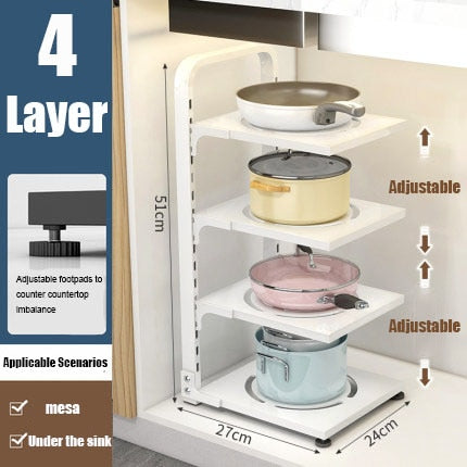 Space Saving Collapsible Tiered Corner Shelf