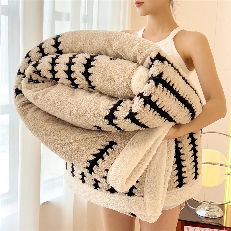Plush Soft Fleece Blanket for Bed and Sofa