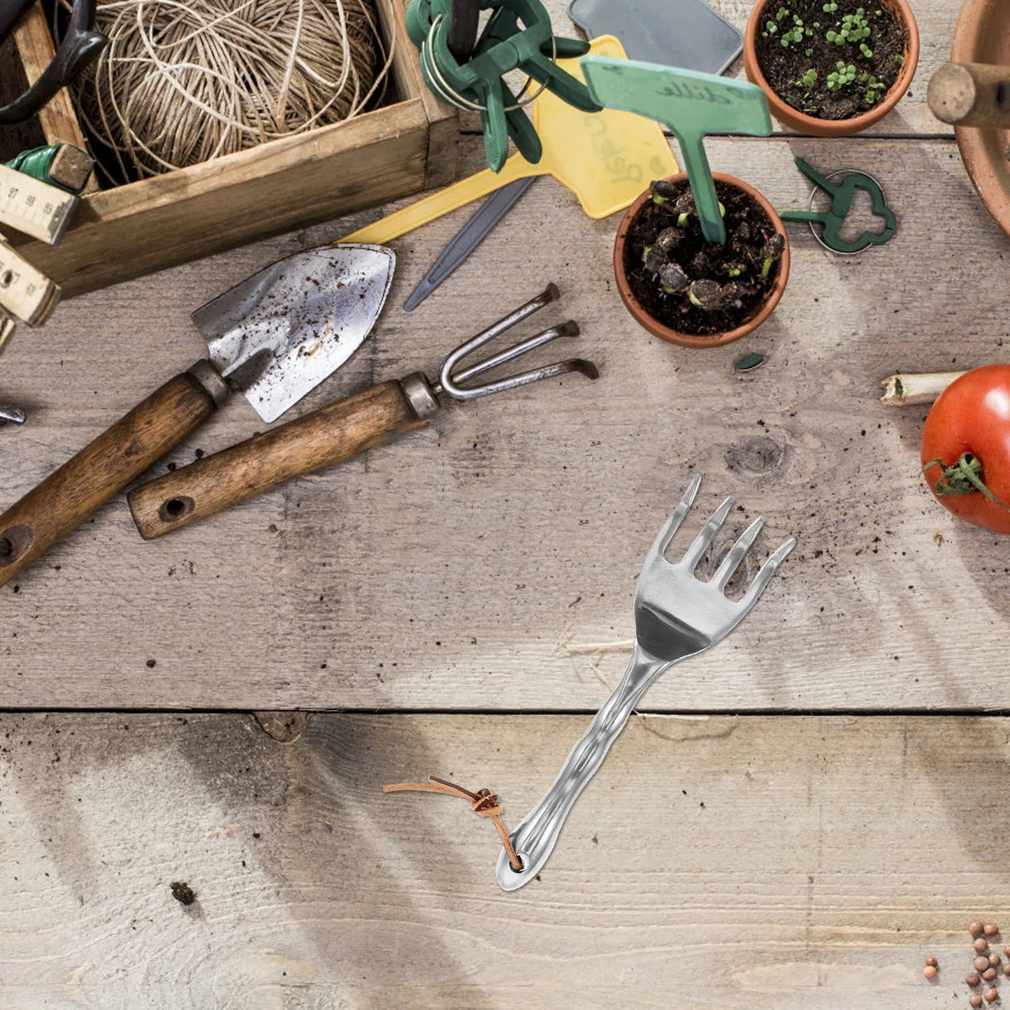 Compact Garden Hand Rake Tool