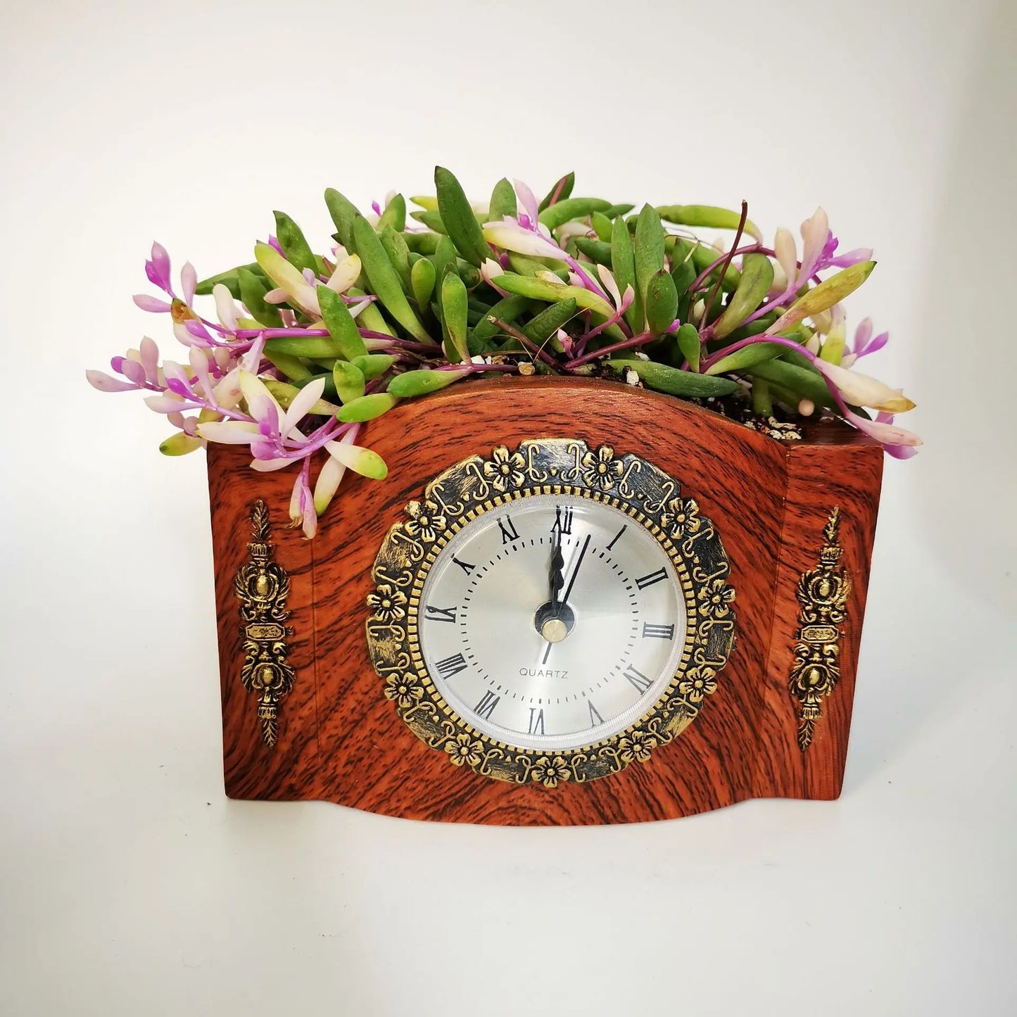 Rustic Floral Table Clock Decoration