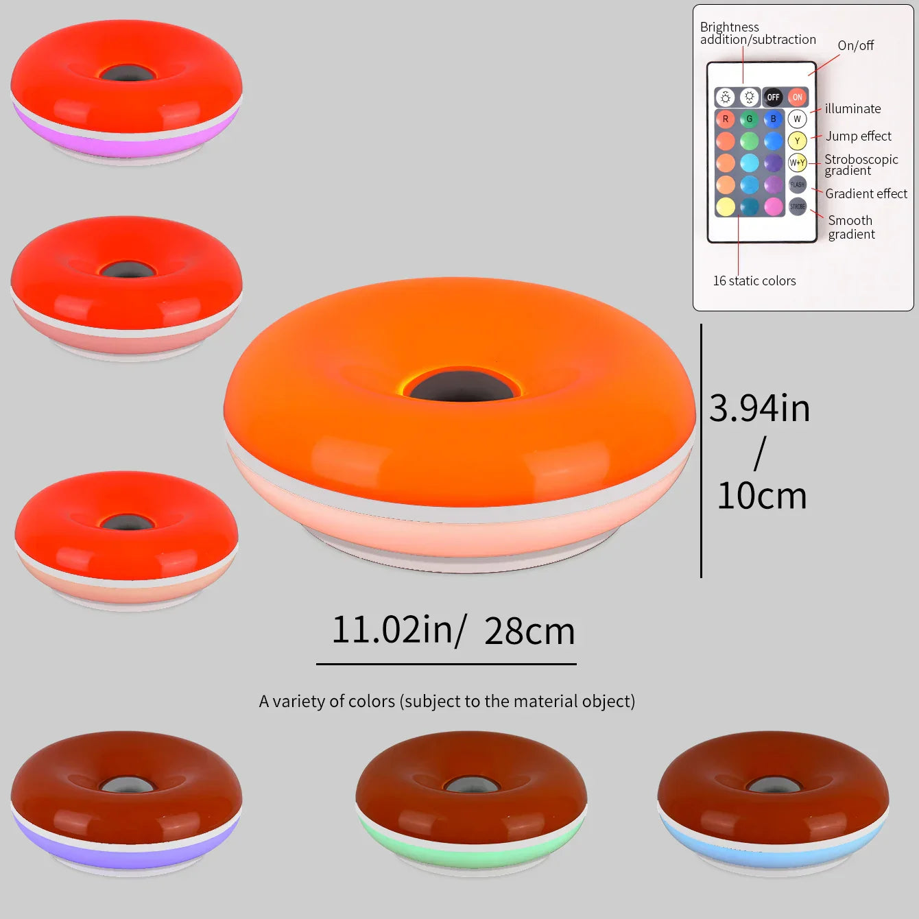 Colorful RGB LED Desk Lamp with Dimmer and Remote
