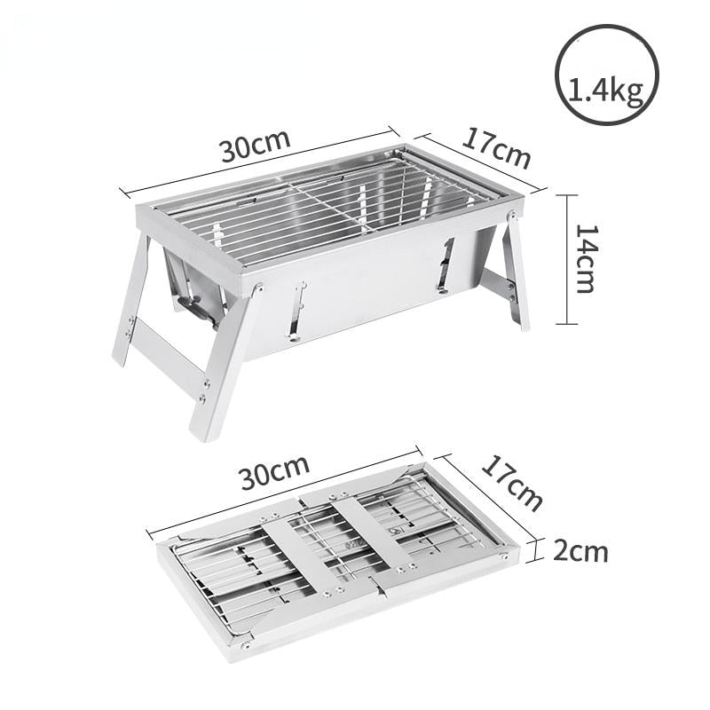 Portable Outdoor Stainless Steel Collapsible BBQ Grill