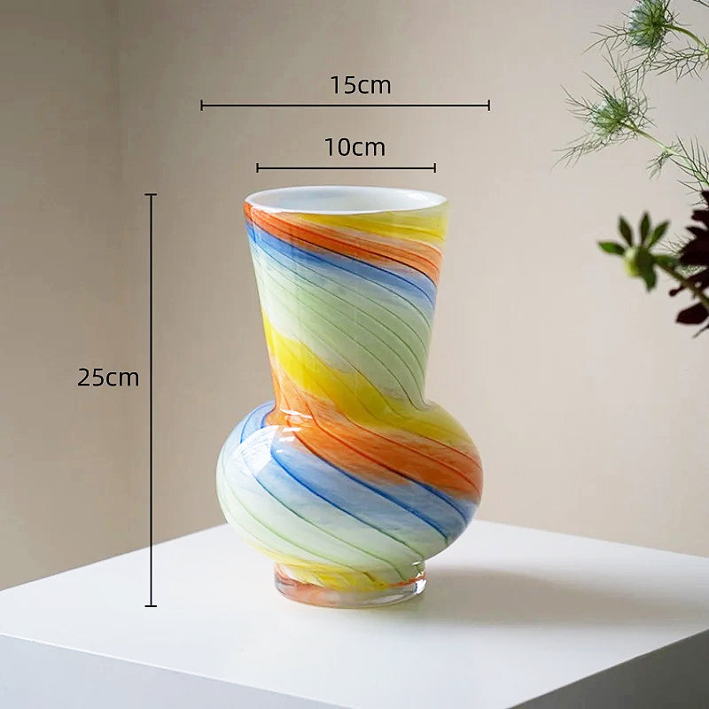 Colorful Round Glass Vase