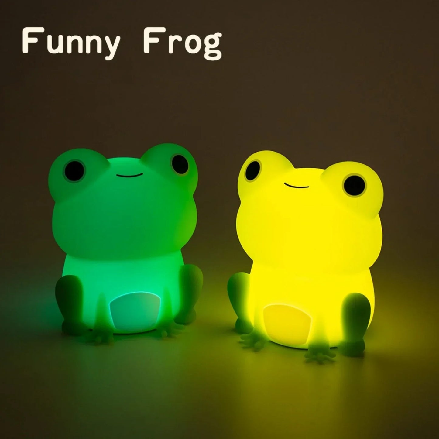 Colorful Frog Nightlight for Kids | Soft Silicone | Rechargeable