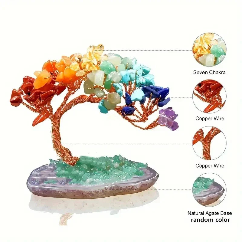 Small Crystal Feng Shui Tree with Agate Base