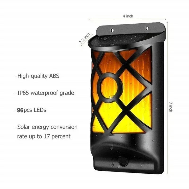 Outdoor Solar Powered 96 LED Garden Wall Light