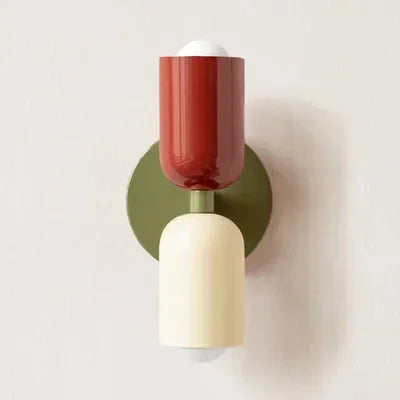 Simple LED Wall Light Cream Double Header Lamp
