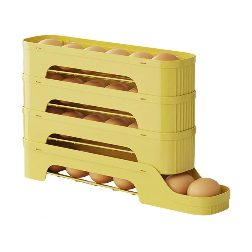 Clear 4-Tier Rolling Egg Storage Container